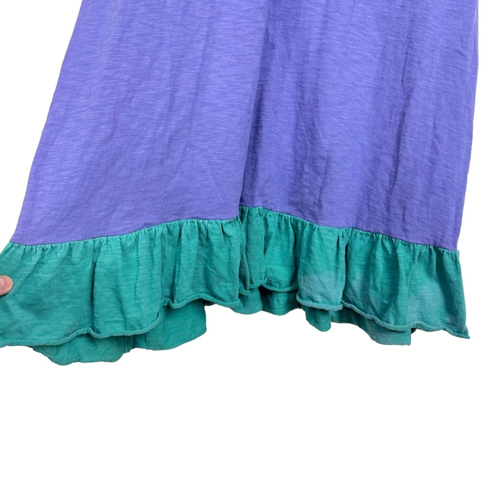 Vintage 90’s Boho Strapless Tie Halter Smocked Embroidered Ruffle Mini Dress L - Picture 7 of 10